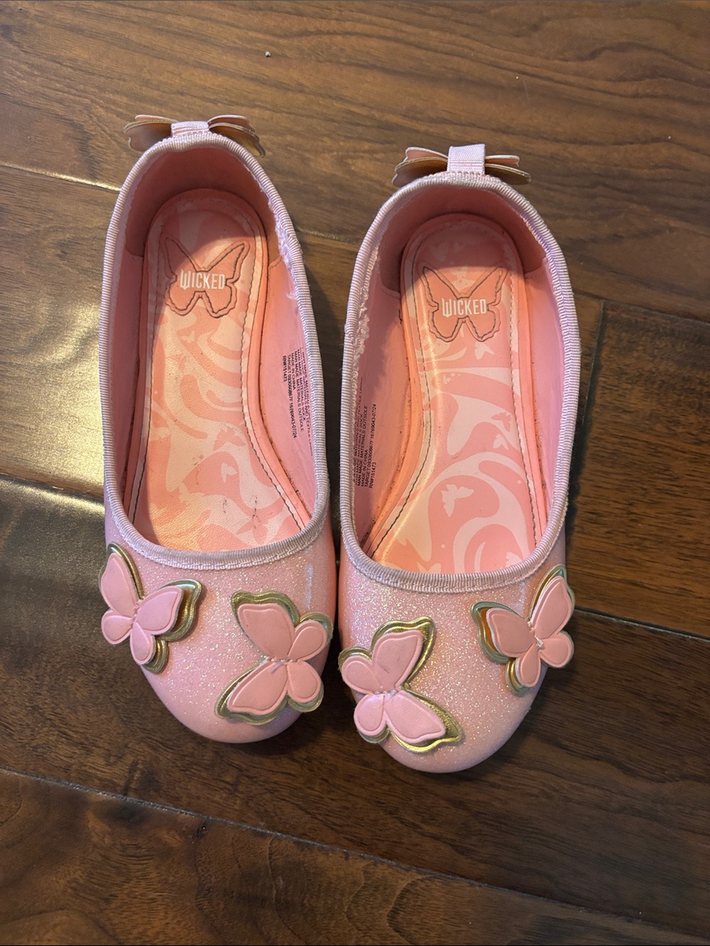 Wicked Girls' Pink Butterfly Ballet Flats